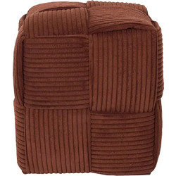 Σκαμπό Πουφ Home Deco Factory Scott 36x36x38cm Terracotta HD0539