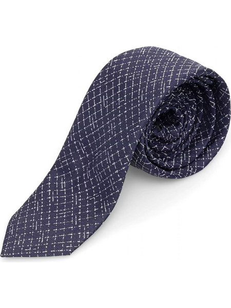 HUGO ΓΡΑΒΑΤΑ Tie cm 6 ΜΠΛΕ-ΛΕΥΚΟ