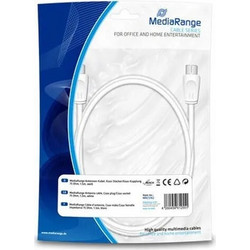 MediaRange Καλώδιο Κεραίας Coax Male to Coax Female 1.5m White MRCS162