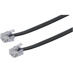 Schwaiger Flat Τηλεφωνικό Καλώδιο RJ11 6P4C 6m Μαύρο (TAL6331533)