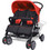 vidaXL Twin Καρότσι για Δίδυμα Red Black 10108