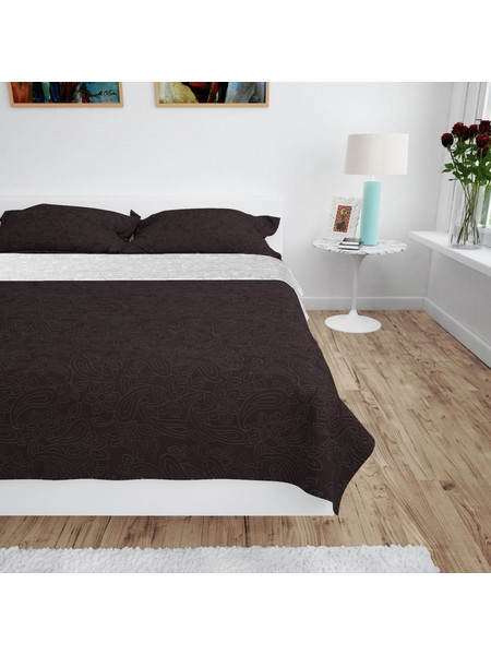 vidaXL Κουβερλί Καπιτονέ Διπλής Όψης Κρεμ και Καφέ - 230 x 260 cm