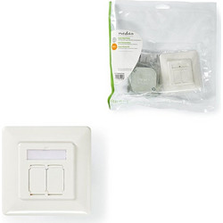 Nedis 233-1839 Διπλή Πρίζα Δικτύου RJ45 με Πλαίσιο Τύπου Cat6 σε Λευκό Χρώμα CCGP89250IV