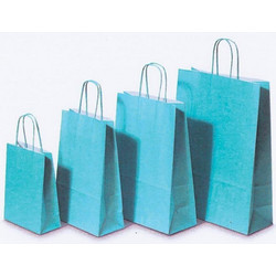 Χάρτινη Τσάντα Υ41x32x12cm Γαλάζια Με Στρ. Χερούλι