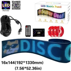 GLOBOSTAR MATRIX GLB-106-0004 Εύκαμπτη Κυλιόμενη Ψηφιακή Επιγραφή 133x19.2cm P9 144x16 Pixel LED 10W DC 5V 2A με USB 2.0 Αδιάβροχο IP65 Πολύχρωμο RGB - Bluetooth Control μέσω iPIXEL APP - Μ133 x Π0.4