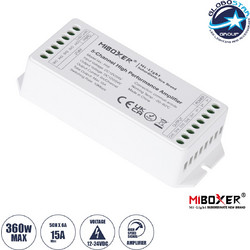 GLOBOSTAR(R) 71429 MiBOXER PA5 AURORA RGB+CCT Ενισχυτής Ισχύος & Σήματος Υψηλής Ταχύτητας 5CH DC 12-24V 15A 360W Max IP20 - M11.5xΠ4.8xΥ2.7cm