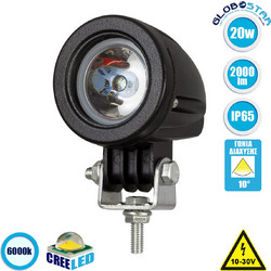 GloboStar(R) 85447 PRO Series Προβολέας Εργασίας - Working Light για Αυτοκίνητα & Φορτηγά LED CREE XBD 20W 2000lm 10 DC 10-30V Αδιάβροχο IP65 Ψυχρό Λευκό 6000K