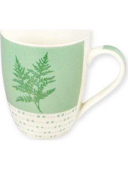 Max Home Κούπα Πορσελάνης Λευκή-Πράσινη 340ml B09-2331 JO00902331GR