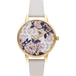 Olivia Burton Wildflower Γυναικείο Ρολόι με Μπεζ Μεταλλικό Μπρασελέ OB16LP02