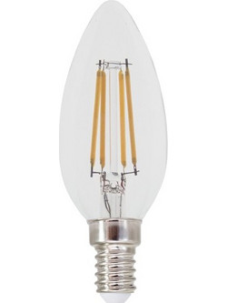 FILAMENT LED C35 4W 4000K 230V AC 490LM RA80 30000HRS 360 1xE14 / FLAM4NW