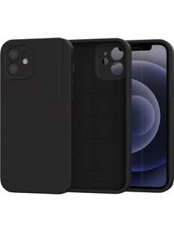 Θήκη iPhone 12 Spacecase Silicone Mag Case Σιλικόνης με MagSafe - Black (5905719138653)