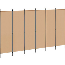 Διαχωριστικό Δωματίου 6-Πάνελ Μπεζ 300 x 180 cm Ύφασμα 42039196