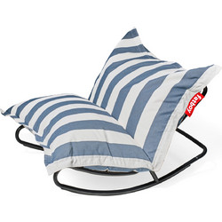 Fatboy - Σετ Κουνιστή Πολυθρόνα Rock 'N Roll Και Πουφ BeanBag Original Outdoor I Stripe Ocean Blue