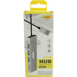 Andowl QT89 USB Hub 3.0 USB-A με 4 Θύρες USB-A / Card Reader