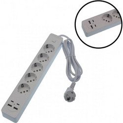 Jortan Πολύπριζο Ασφαλείας 5 Θέσεων με USB-A, 2 USB-C, Διακόπτη και Καλώδιο 2m OG2205