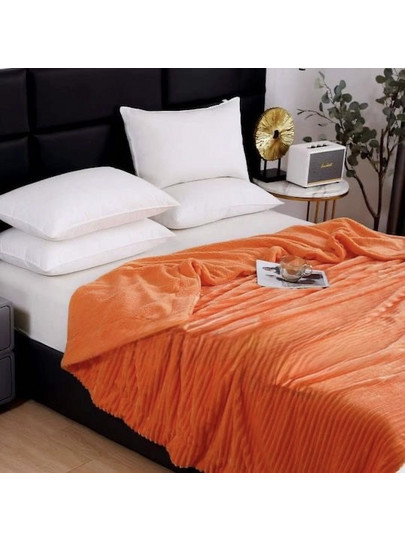 Κουβέρτα Fleece Ασημάκης Home 220x240 - Πορτοκαλί