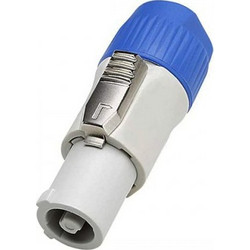 GLOBOSTAR(R) POWERCON 51191 Επαγγελματικό Θηλυκό Βύσμα Τροφοδοσίας PowerCON Power-In 3 Επαφών (2P+E) με Σύστημα Κλειδώματος AC 250V 20A Max IP20 - Γκρι & Μπλε - Μ6.9 x Π2.7 x Υ2.7cm
