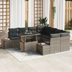 vidaXL Σετ Κήπου Rattan 9τμχ Γκρι 3357892