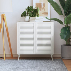 vidaXL Πορτάκια με Περσίδες 2 Τεμ. Λευκά 69x39,4εκ Μασίφ Ξύλο Πεύκου
