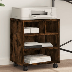 vidaXL Βάση Εκτυπωτή με Ρόδες Καπνιστή Δρυς 41 x 32 x 48 εκ