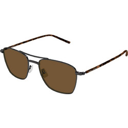 Saint Laurent SL866 004 Ανδρικά Γυαλιά Ηλίου Τετράγωνα Μεταλλικά Μαύρα με Καφέ Φακό