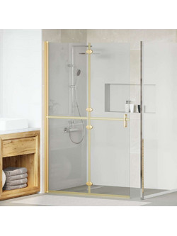 VidaXL Τοίχος Walk-In Ντους Χρυσό 120 x 6,5 x 190 εκ