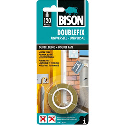 Αυτοκόλλητη Ταινία Διπλής Όψεως Bison Doublefix 19mm x 1.5m Διάφανη 6311829