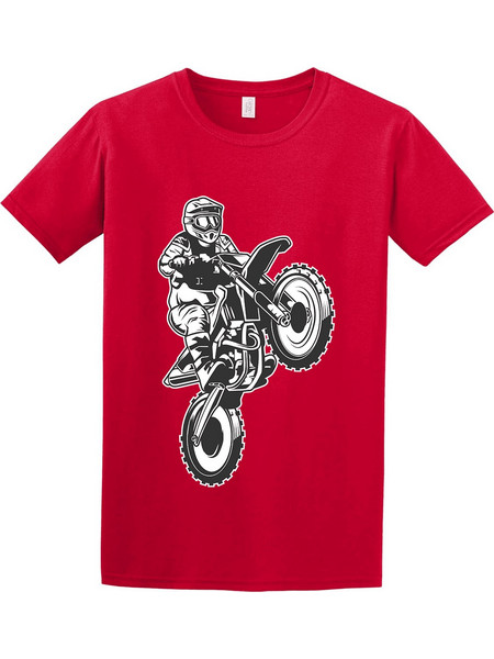 Motocross unisex T-shirt ενηλίκων ΚΟΚΚΙΝΟ