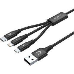 Unitek USBA Cable 3in1 USBC mUSBLightning C14049B