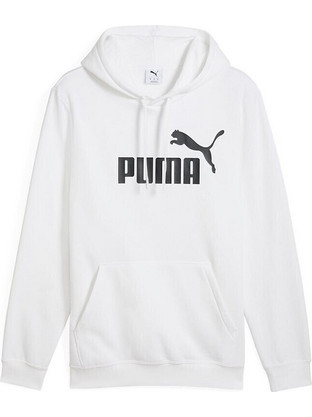 Puma ESS No1 Ανδρικό Αθλητικό Φούτερ με Κουκούλα Λευκό 682570-02