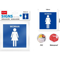 Αυτοκόλλητη Πινακίδα Σήμανσης WC Γυναικών 15x15cm 333-20