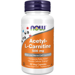 Now Foods Acetyl L-Carnitine Συμπλήρωμα Διατροφής με Καρνιτίνη 500mg 50 Κάψουλες