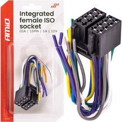 Amio - Φίσσα ISO 13 Pin Θηλυκή 12V έως 5A - CCA, Για Ηλεκτρικές Εγκαταστάσεις Οχημάτων - 1 τεμ. (04441/AM)