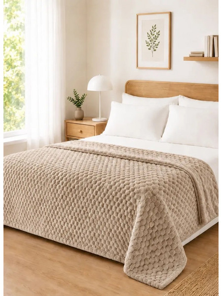 Κουβέρτα Fleece NESTIQ BEIGE 220 x 240 εκ. MADI - 2.20x2.40