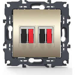 Acaelec Prime Διπλή Πρίζα Ηχείων με Κλιπ Ματ Σαμπανιζέ (1000113604)