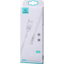 Usams US-SJ201 Flat USB 2.0 to micro USB Cable Λευκό 1.2m (SJ201MIC02) 1τμχ