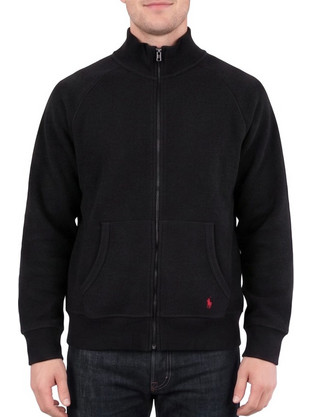 Polo Ralph Lauren Fleece Zip Sweatshirt Ανδρική Ζακέτα Φούτερ με Φερμουάρ Μαύρη