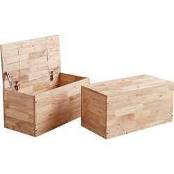 Ξύλινο παγκάκι- μπαούλο Nextdeco Natural Υ39x40x80εκ
