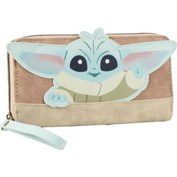 Star Wars Mandalorian Grogu Πορτοφόλι με Φερμουάρ Μπεζ (8445484508956)