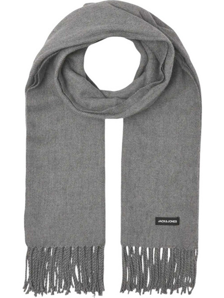 JACK & JONES M SOLID WOVEN SCARF SN - 12140332-GREY MELANGE