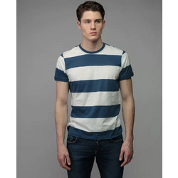 Devergo Ανδρικό Ριγέ T-Shirt 4030 - Blue