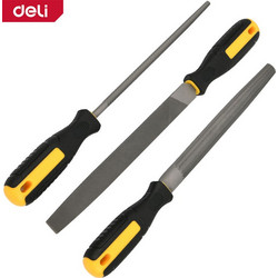 DELI MEDIUM-TOOTH FILE SET 3PCS YELLOW