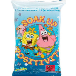 Premium Υγρομάντηλα Ταξιδίου Sponge Bob- 15 τμχ