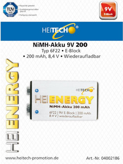 Heitech Heienergy 200mAh 9V 1τμχ