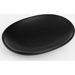 Σαπουνοθήκη Κεραμική Μαύρη Οβάλ 12x8.5x2.5cm