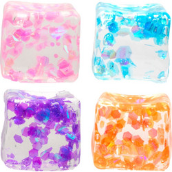 Antistress Ice Cube Μαλτόζης με Strass Αργής Επαναφοράς (Τυχαίο Χρώμα)