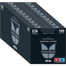 Κουτί με 20 φιλτράκια EXPLORER ενεργού άνθρακα extra slim 5.7mm 120