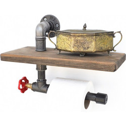 Pipe Hook Boruraf175 Walnut, Black 31x14x22 cm