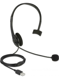 DeLOCK 27177 On Ear Ακουστικό Υπολογιστή με Μικρόφωνο & USB-A
