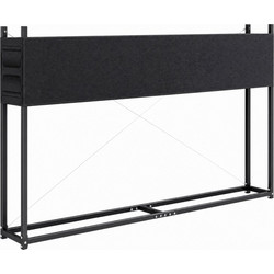 Ράφι αποθήκευσης καυσόξυλων 202 x 25 x 113 cm με κάλυμμα 600D-Oxford Μεταλλικός σκελετός έως 500 kg Μαύρο